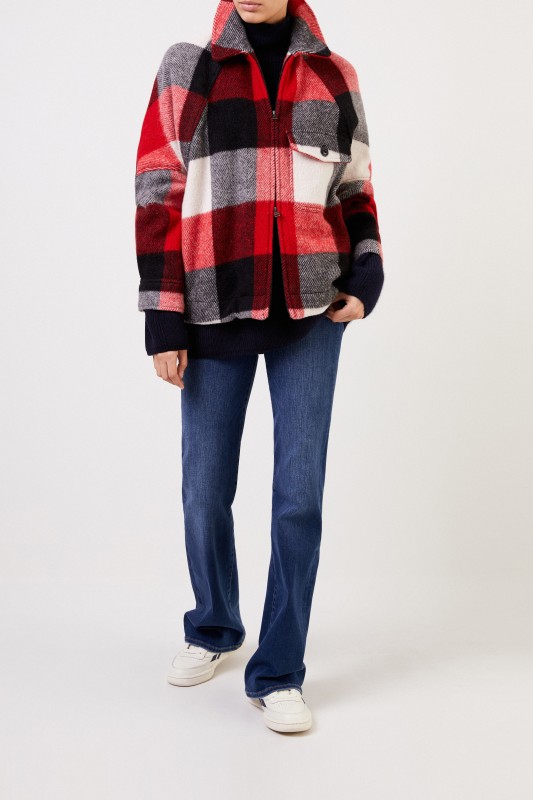 Woolrich Woll-Jacke 'Buffalo' mit Karomuster Rot/Multi