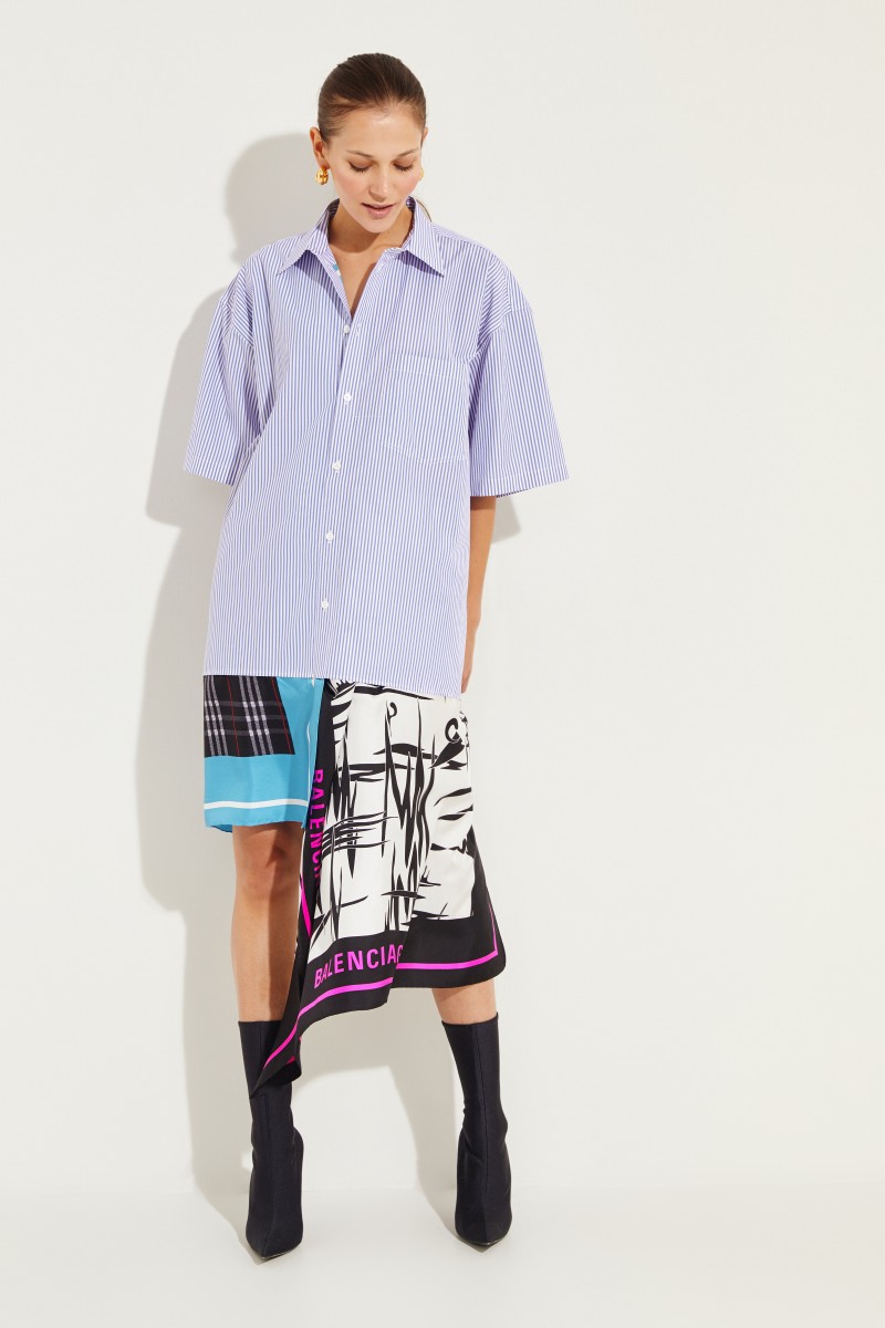 Oversized Hemdblusenkleid Multi
