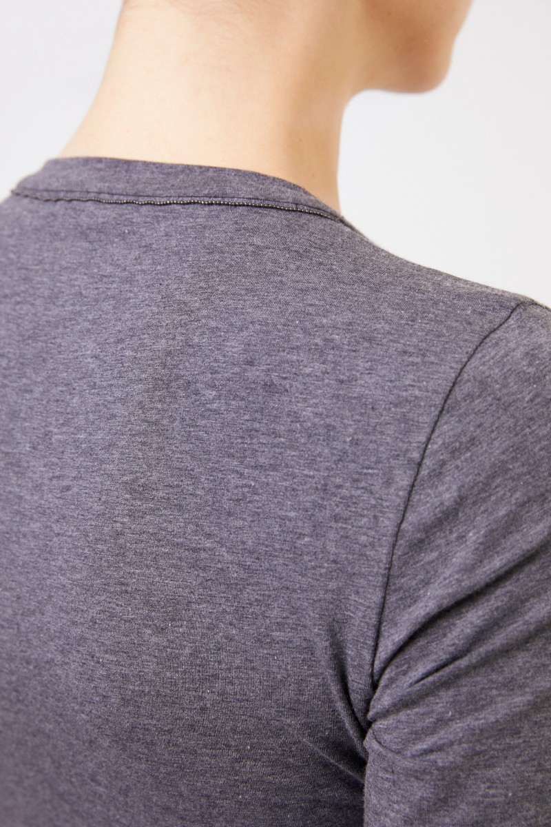 Brunello Cucinelli Klassisches Baumwoll-Shirt Grau