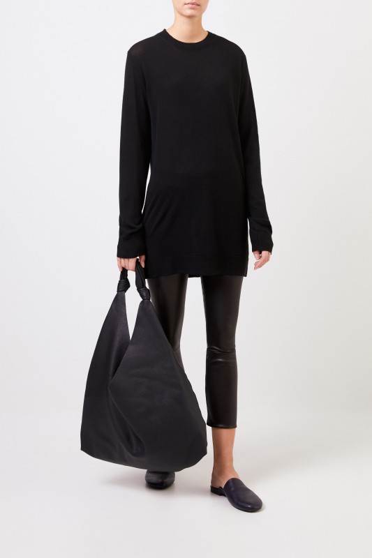 Bottega Veneta Langer Cashmere-Pullover Schwarz