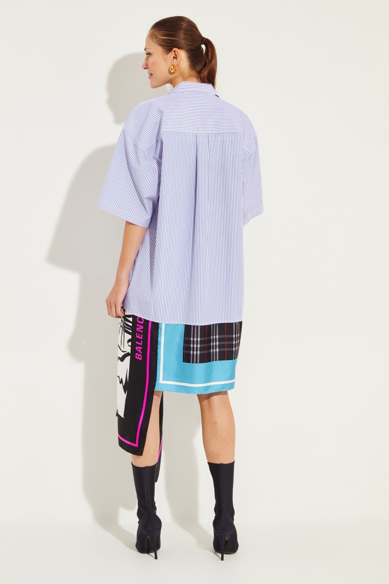 Oversized Hemdblusenkleid Multi