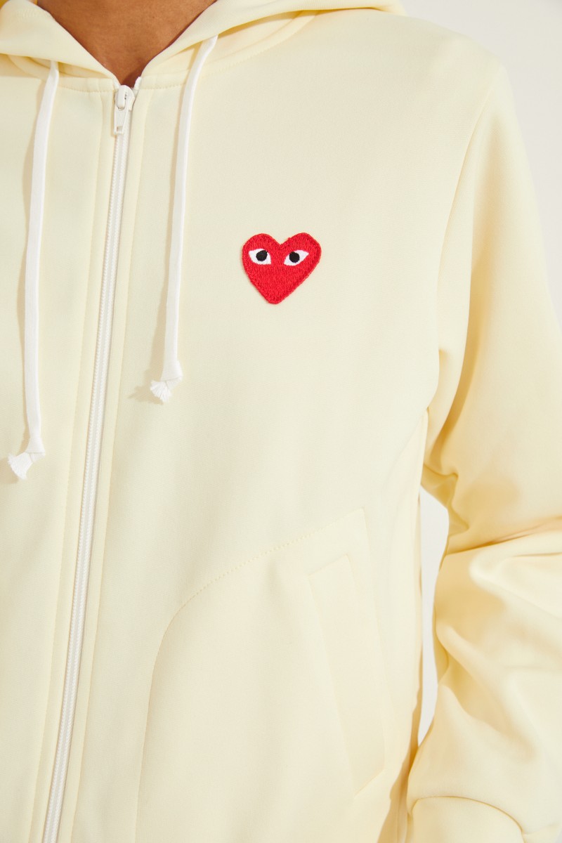 Sweatjacke mit Herz-Emblem Gelb