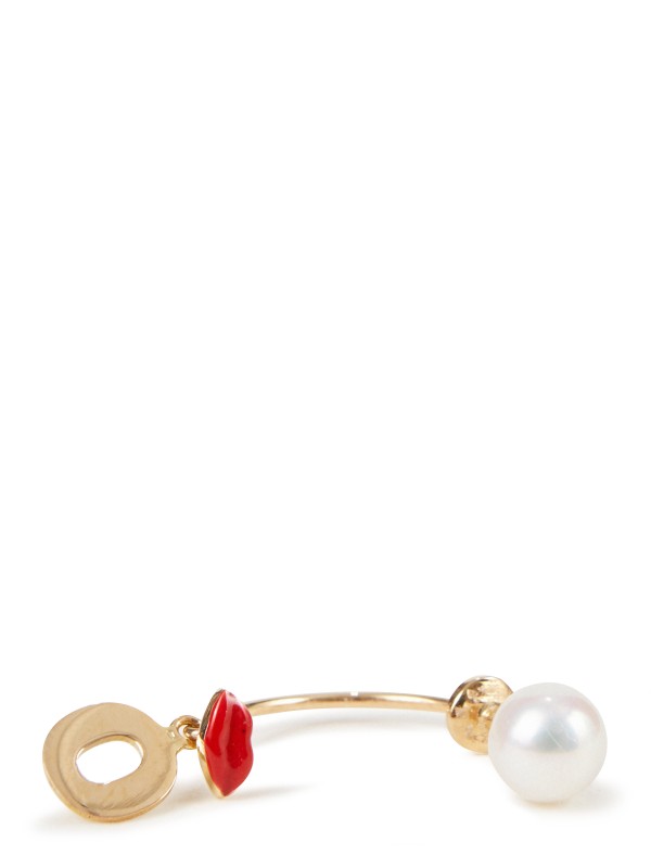 Delfina Delettrez Ohrring 'Micro Lips O' Gelbgold