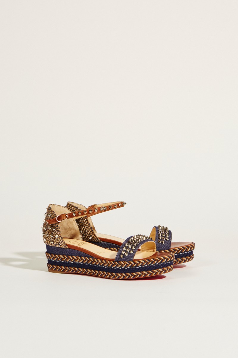 Wedges 'Madmonica 60' mit Nietenbesatz Blau