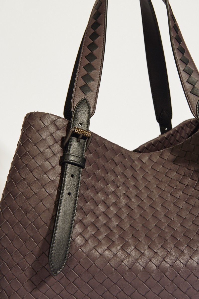 Geflochtener Leder-Shopper 'Tote' Braun