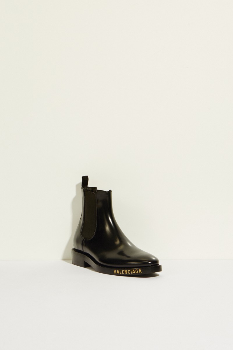 Chelsea-Boot mit Balenciaga-Logo Schwarz