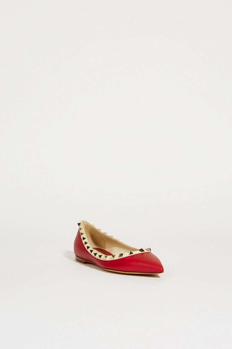 Nietenbesetzte Flats 'Rockstud' Rot
