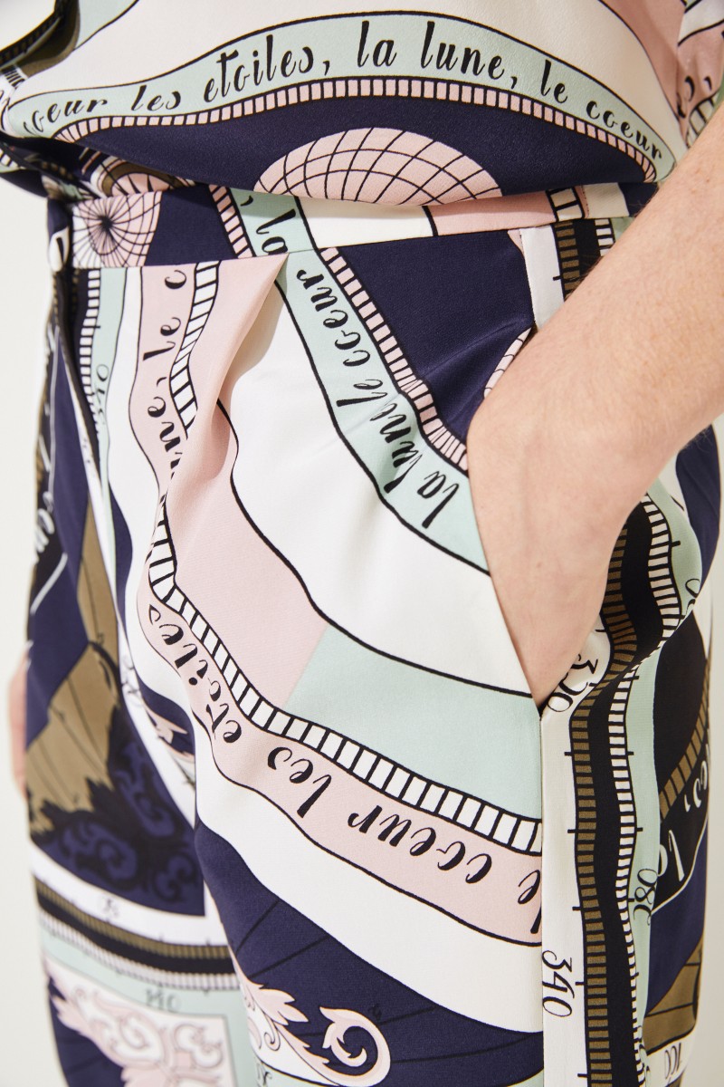 Seiden-Hose 'Sienna' mit Print Multi