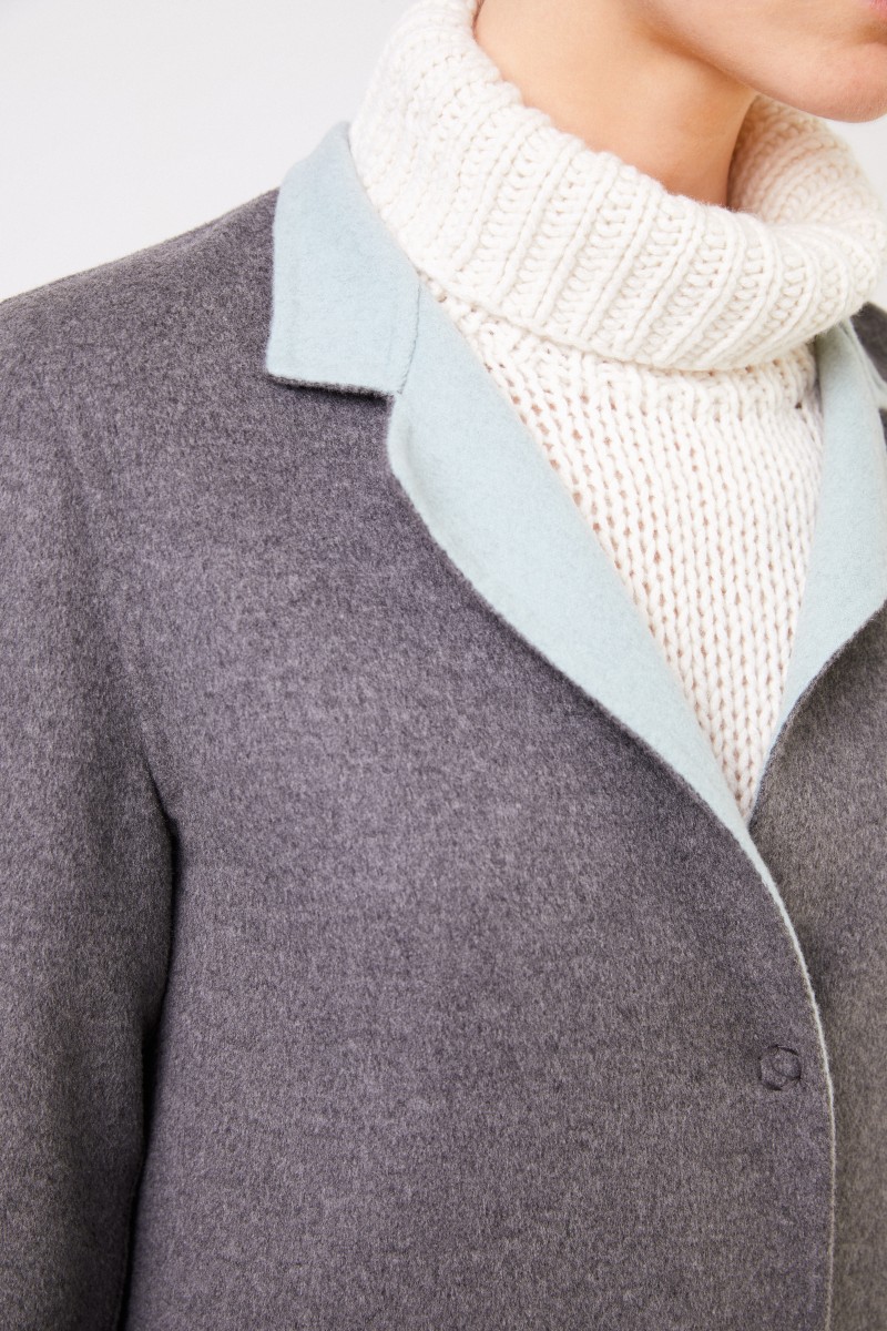 Manzoni 24 Klassischer Cashmere-Wollmantel Grau