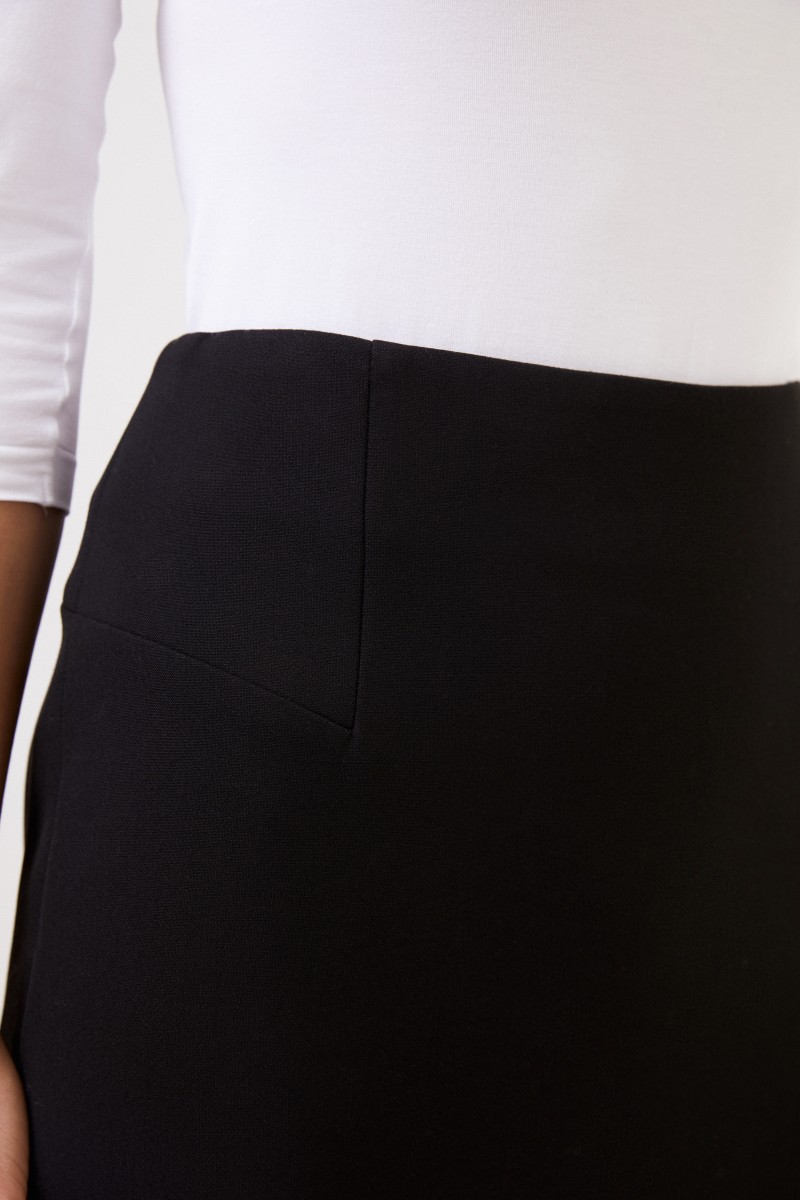 Cappellini Bleistiftrock mit Schlitz Schwarz