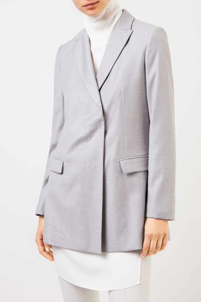 Fabiana Filippi Klassischer Woll-Blazer Grau Melange